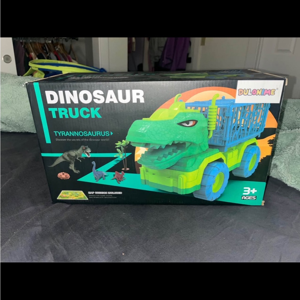 Dinosaur Truck Toy - Green and Blue